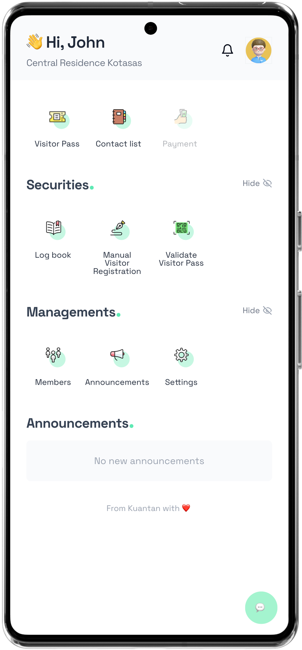 Tetangga app interface